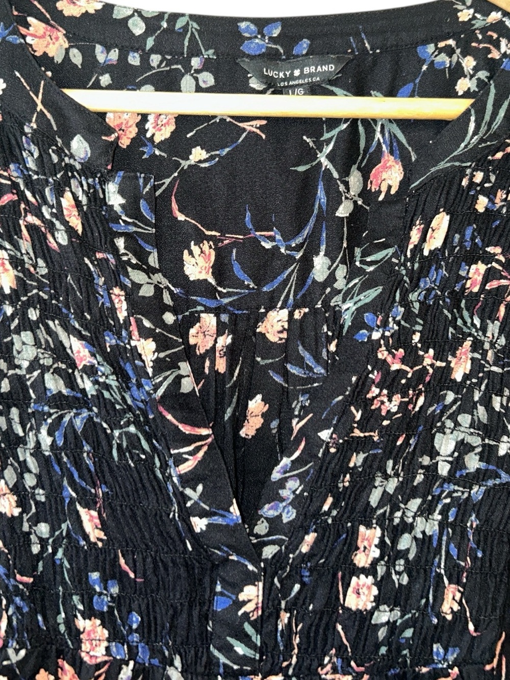 Lucky Brand Floral Boho Revival Long Sleeve Blouse Women’s Size Large - Picture 2 of 6